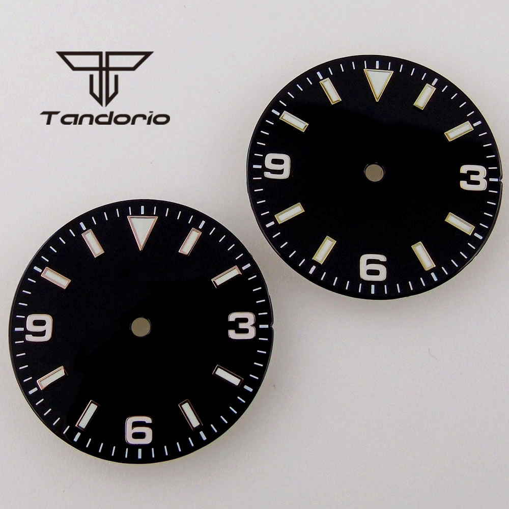 Luminous Dial Face - 29mm Black/Blue Watch Dial Fit NH35