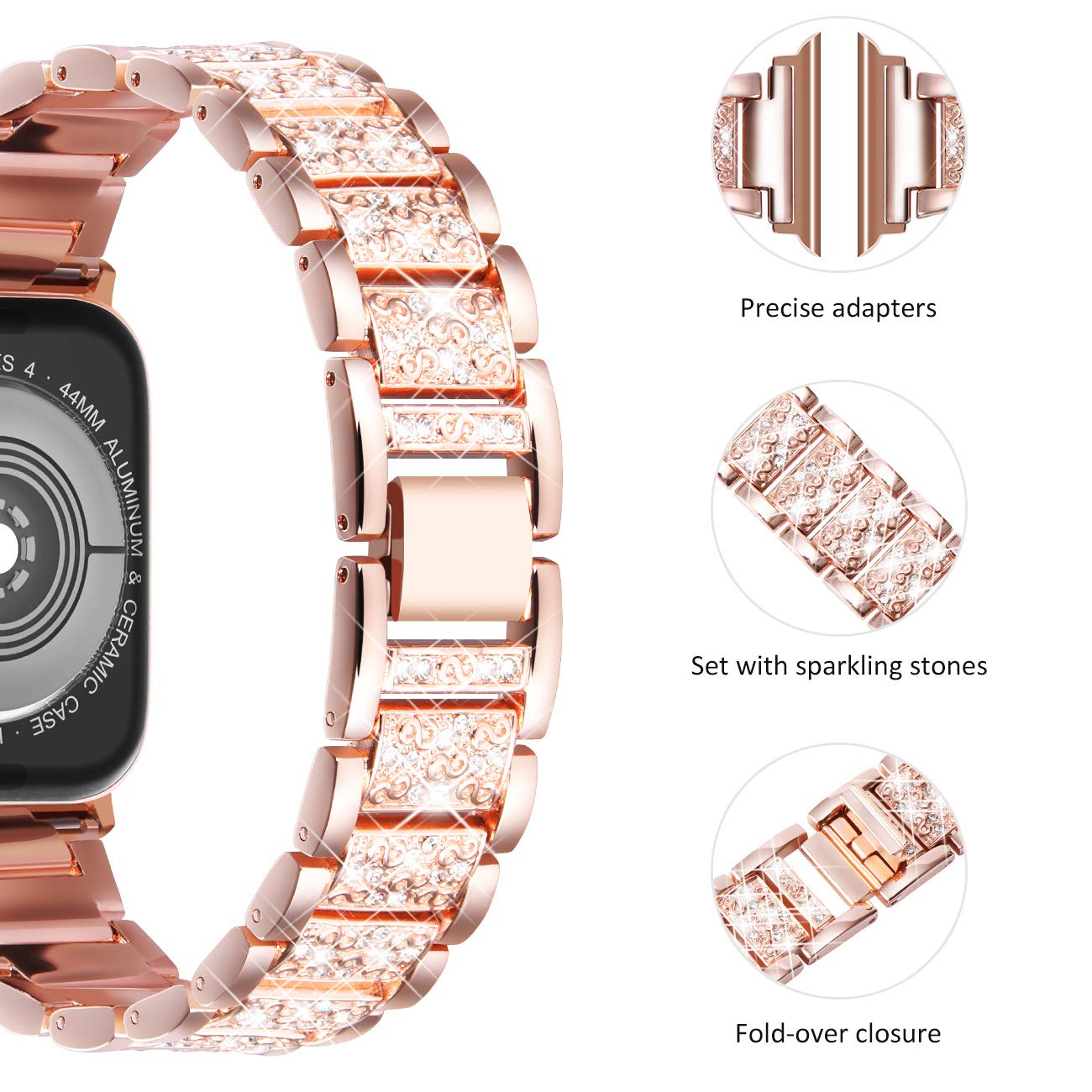 Case+Bling strap for Apple Wat - Smartwatch Luxury Watches For Women 评论和价格