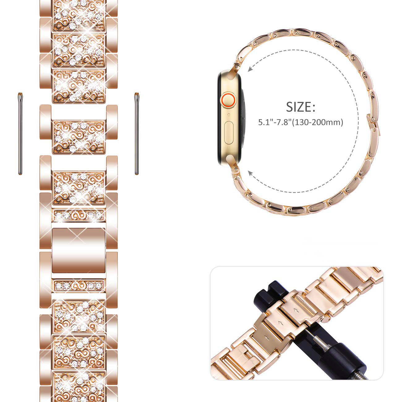 Case+Bling strap for Apple Wat - Smartwatch Luxury Watches For Women 评论和价格