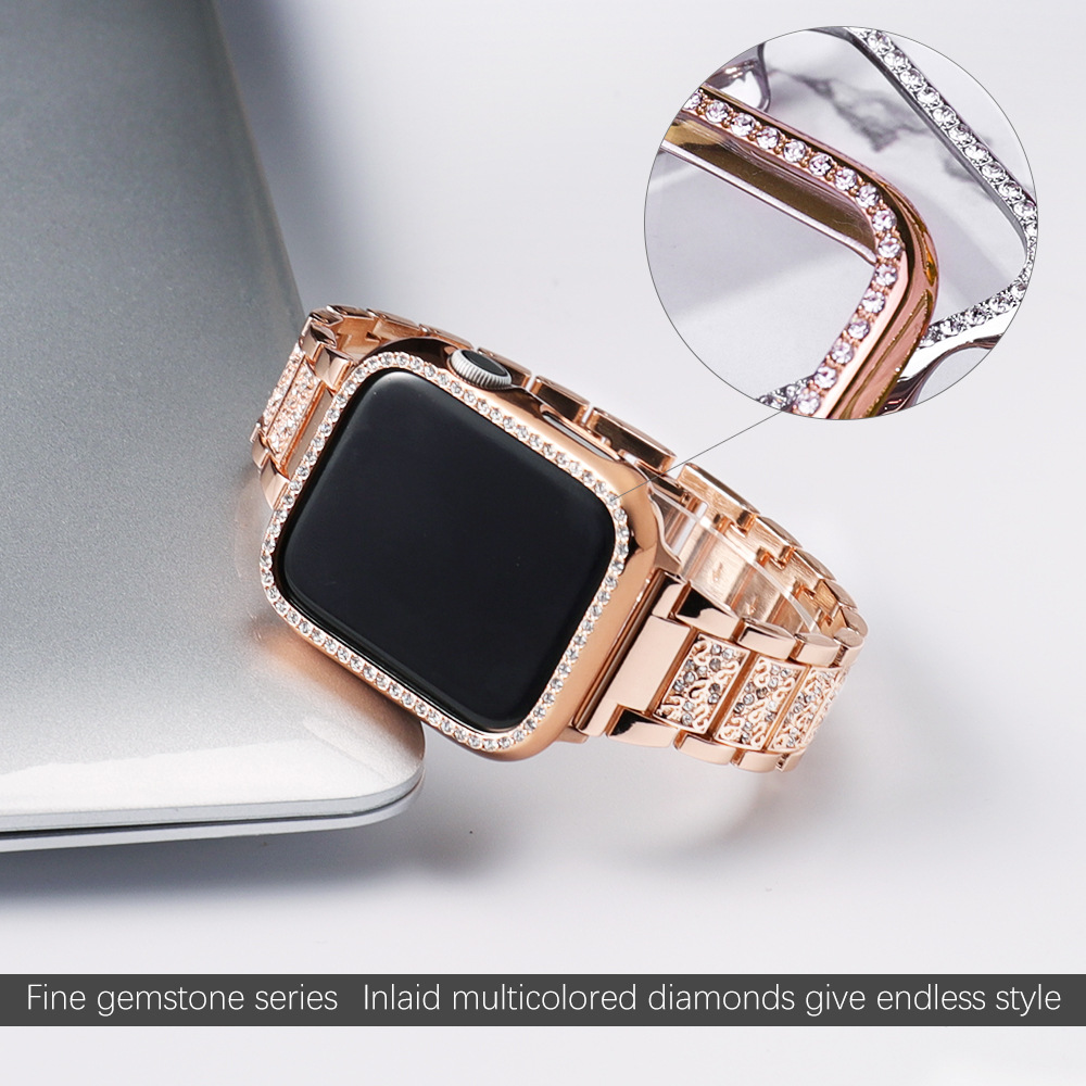 Case+Bling strap for Apple Wat - Smartwatch Luxury Watches For Women 评论和价格