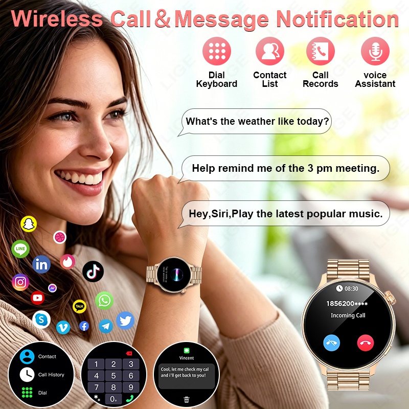 LIGE Luxury Women Smart Watch  - Smartwatch Luxury Watches For Women 评论和价格