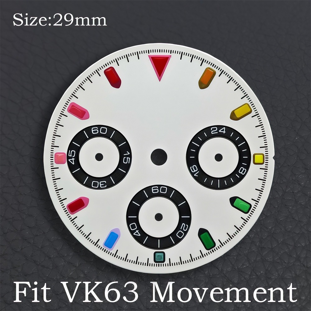 VK63 29mm Dial Watch Hands Gre - Luminous Dial Face 评论和价格