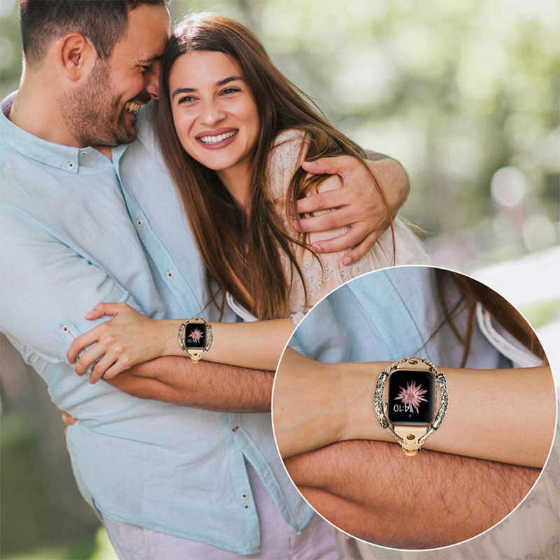 Genuine Leather Strap for Appl - Smartwatch Luxury Watches For Women 评论和价格