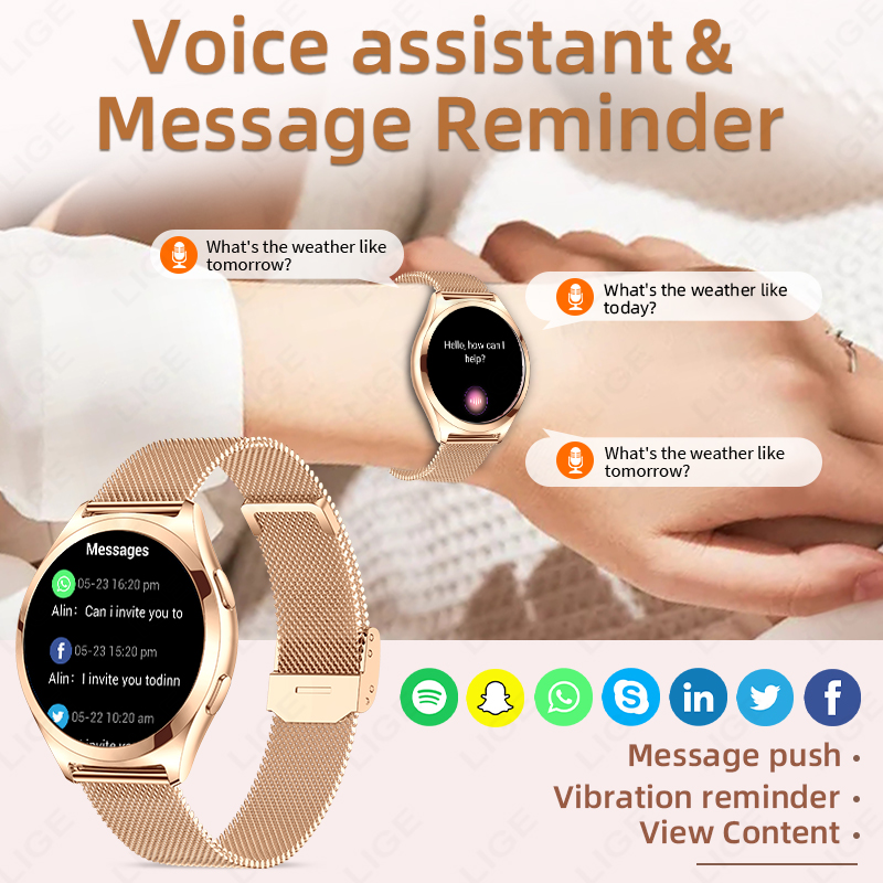LIGE Luxury Smart Watch For Wo - Smartwatch Luxury Watches For Women 评论和价格