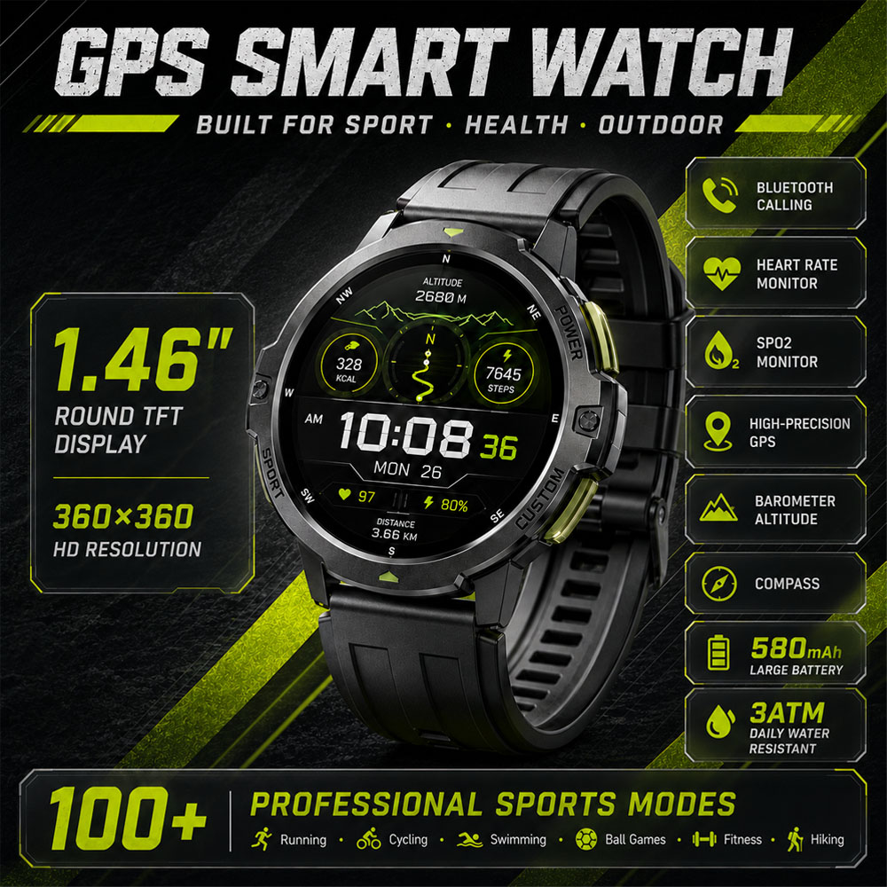 NEW Military GPS Smartwatch 3A - Smartwatch Timex Watches For Men 评论和价格